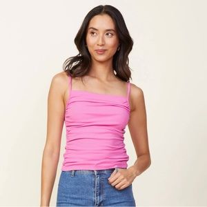 Monrow ribbed shirred tank